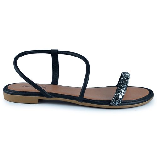 Sandália Rasteira Mississipi Feminina Strass - Brilho  MI351