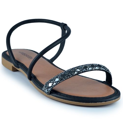 Sandália Rasteira Mississipi Feminina Strass - Brilho  MI351