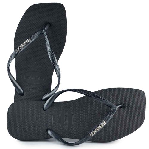 Chinelo Feminino Havaianas SLIM SQUARE LOGO MET