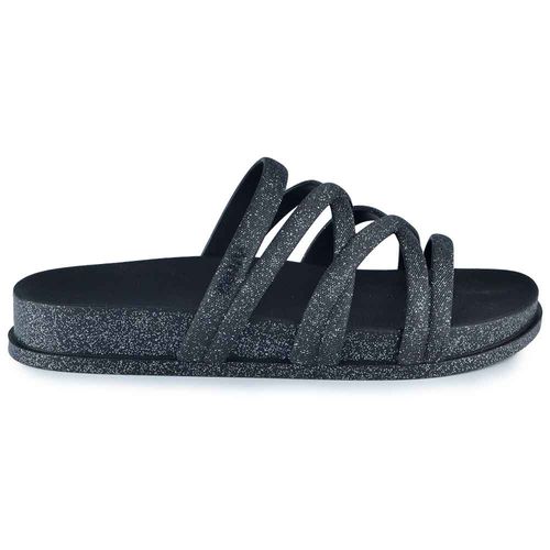 Sandália Slide Zaxy Shine Feminina Glitter - Brilho BK 18886
