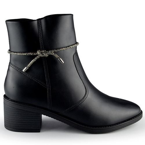 Bota Cano Médio Ramarim Feminina Salto Alto Bloco Com Strass 2459102
