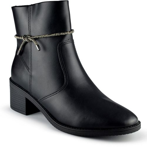 Bota Cano Médio Ramarim Feminina Salto Alto Bloco Com Strass 2459102
