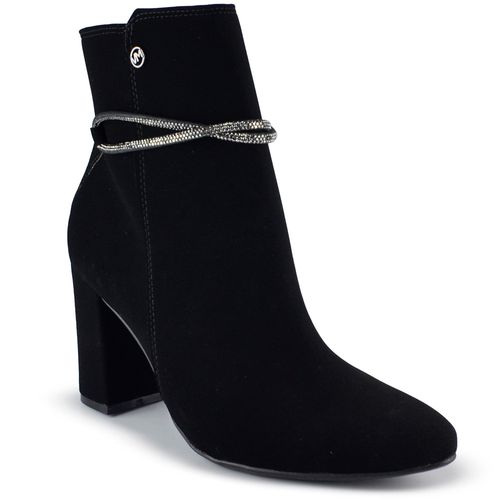 Bota Cano Médio Via Marte Feminina Salto Alto Bloco 021-002-01