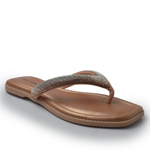 Sandalia Rasteira Piccadilly Feminina Gabi Strass - Brilho TM 508039